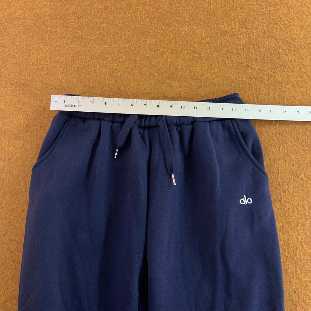 Alo Yoga Womens Large Navy Blue Fleece Drawstring Jogger Sweatpants